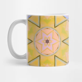 Mosaic Mandala Flower Blue and Yellow Mug